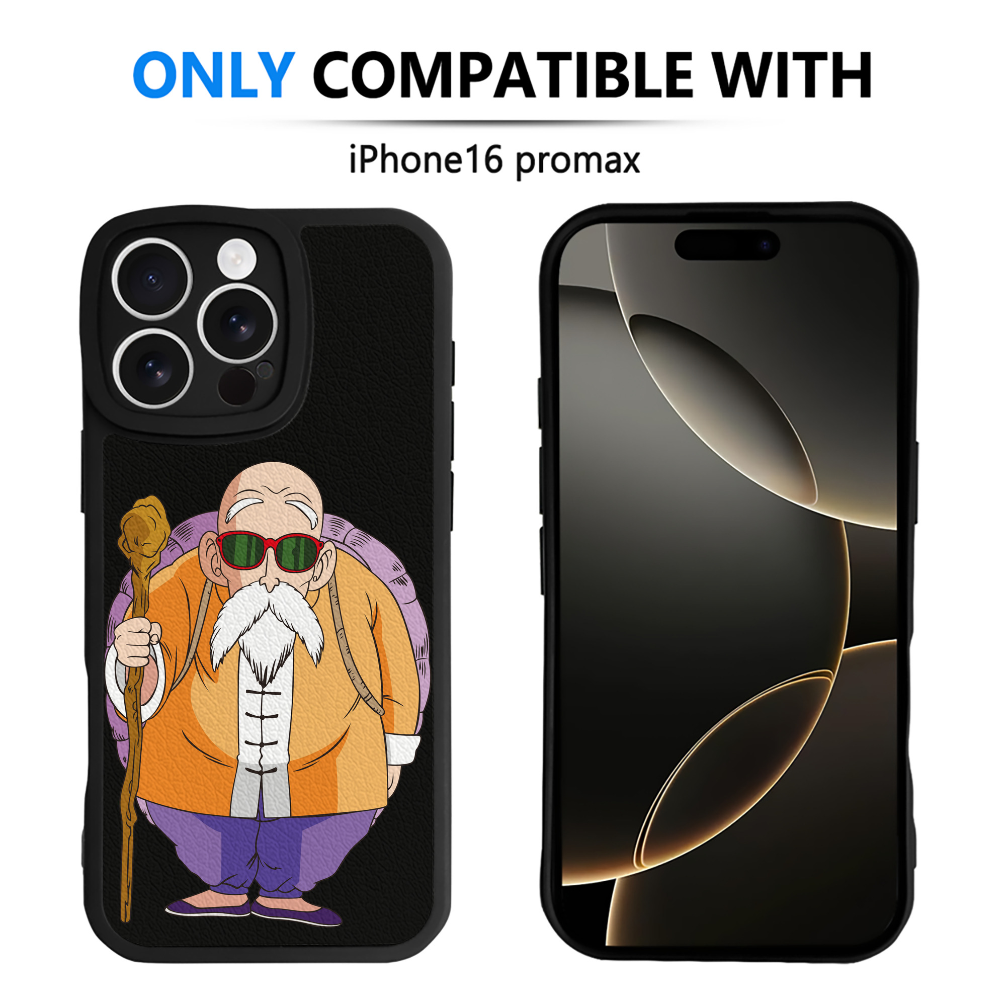 （画像用） ドラゴンボール 亀仙人（かめせんにん） DRAGON BALL Master Roshi Kame Sennin 【iPhone 16シリーズ対応】シリコンスマホケース（レザー調） 材質：シリコン